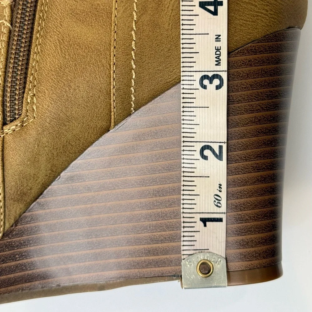 Tan Knee-High Women's distressed Boots